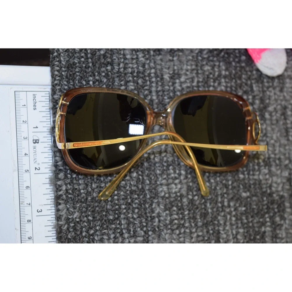 Vintage 1970's SOPHIA Loren Zyloware Oversized Square Eyeglasses Gold Rich Lady